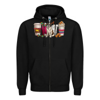 Black st. bernard dog coffee cups Zipper Hoodie - texasbilliewilder