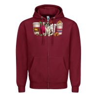 Burgundy st. bernard dog coffee cups Zipper Hoodie - texasbilliewilder