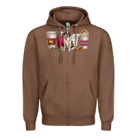 Chestnut st. bernard dog coffee cups Zipper Hoodie - texasbilliewilder
