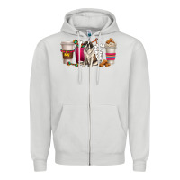 Dove Grey st. bernard dog coffee cups Zipper Hoodie - texasbilliewilder