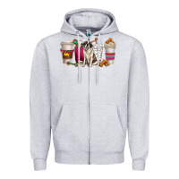 Heather Grey st. bernard dog coffee cups Zipper Hoodie - texasbilliewilder