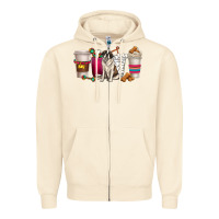 Sandshell st. bernard dog coffee cups Zipper Hoodie - texasbilliewilder