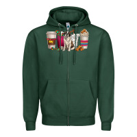 Sports Green st. bernard dog coffee cups Zipper Hoodie - texasbilliewilder