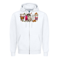 White st. bernard dog coffee cups Zipper Hoodie - texasbilliewilder