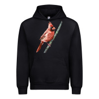 Black Northern Cardinal Bird Urban Hoodie - LillyAllenDesigns