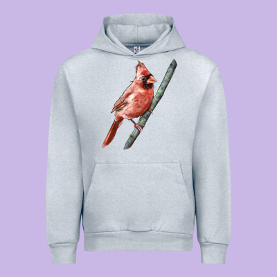 Northern Cardinal Bird Urban Hoodie Designed By Lillyallendesigns