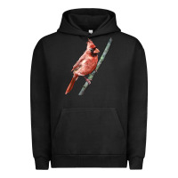 Pigment Black Northern Cardinal Bird Urban Hoodie - LillyAllenDesigns