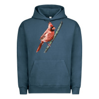 Pigment Midnight Navy Northern Cardinal Bird Urban Hoodie - LillyAllenDesigns