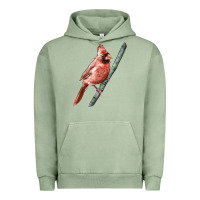 Pigment Oil Green Northern Cardinal Bird Urban Hoodie - LillyAllenDesigns