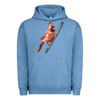Pigment Pebble Blue Northern Cardinal Bird Urban Hoodie - LillyAllenDesigns