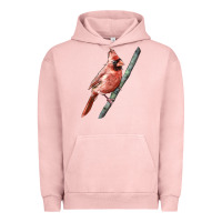 Pigment Salmon Northern Cardinal Bird Urban Hoodie - LillyAllenDesigns