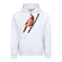 White Northern Cardinal Bird Urban Hoodie - LillyAllenDesigns