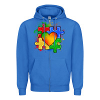 True Royal autism puzzle pieces heart Zipper Hoodie - Zillion Design Studio