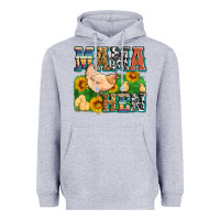Heather Grey mama hen Heavyweight Hoodie - Zillion Design Studio