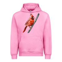 Fuchsia Pink Northern Cardinal Bird Urban Hoodie - LillyAllenDesigns