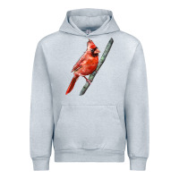 Heather Grey Northern Cardinal Bird Urban Hoodie - LillyAllenDesigns