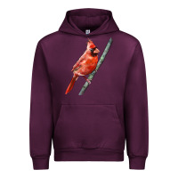 Mauve Wine Northern Cardinal Bird Urban Hoodie - LillyAllenDesigns