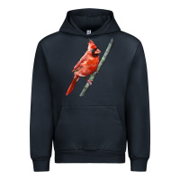Navy Northern Cardinal Bird Urban Hoodie - LillyAllenDesigns