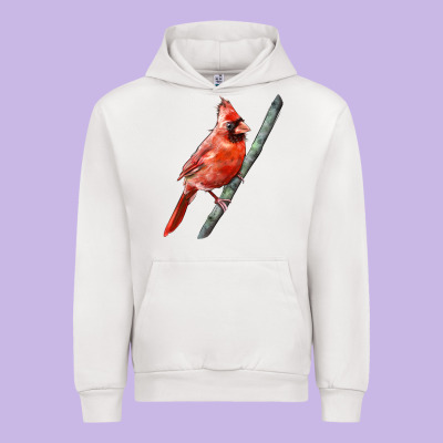 Northern Cardinal Bird Urban Hoodie Designed By Lillyallendesigns