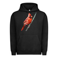 Pigment Black Northern Cardinal Bird Urban Hoodie - LillyAllenDesigns