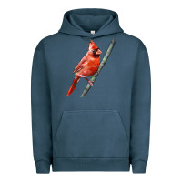 Pigment Midnight Navy Northern Cardinal Bird Urban Hoodie - LillyAllenDesigns