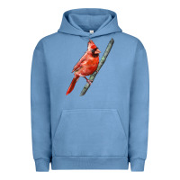 Pigment Pebble Blue Northern Cardinal Bird Urban Hoodie - LillyAllenDesigns