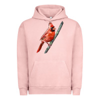 Pigment Salmon Northern Cardinal Bird Urban Hoodie - LillyAllenDesigns