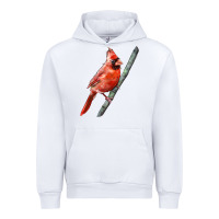 White Northern Cardinal Bird Urban Hoodie - LillyAllenDesigns