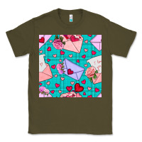 Army Green valentines day love letter and envelope Classic Tee - BundleAndBundleShop
