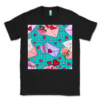 Black valentines day love letter and envelope Classic Tee - BundleAndBundleShop