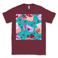 Burgundy valentines day love letter and envelope Classic Tee - BundleAndBundleShop