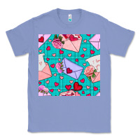 Colony Blue valentines day love letter and envelope Classic Tee - BundleAndBundleShop