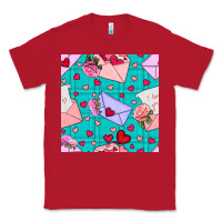Red valentines day love letter and envelope Classic Tee - BundleAndBundleShop