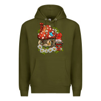 Army Green welcome gnome ladybug Premium Hoodie - BarkalooDesign