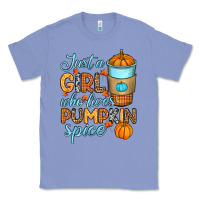 Colony Blue Just a girl who loves pumpkin spice Classic Tee - RanaPortraitStore
