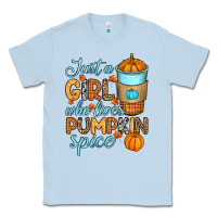 Dusty Blue Just a girl who loves pumpkin spice Classic Tee - RanaPortraitStore