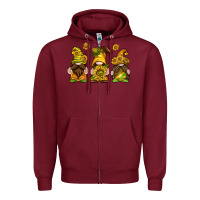 Burgundy sunflower gnomies Zipper Hoodie - texasbilliewilder