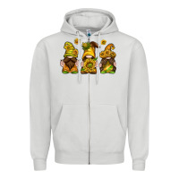 Dove Grey sunflower gnomies Zipper Hoodie - texasbilliewilder