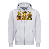 Heather Grey sunflower gnomies Zipper Hoodie - texasbilliewilder