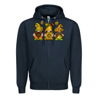 Navy sunflower gnomies Zipper Hoodie - texasbilliewilder