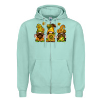 Seafoam sunflower gnomies Zipper Hoodie - texasbilliewilder