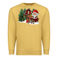 Antique Gold christmas gnomes barnyard Premium Sweatshirt - FaDigitalArtStudio