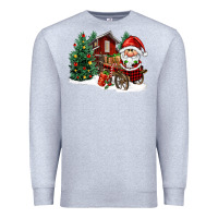 Heather Grey christmas gnomes barnyard Premium Sweatshirt - FaDigitalArtStudio