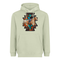 Matcha cowgirl with aztec Heavyweight Hoodie - RanaPortraitStore