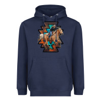 Navy cowgirl with aztec Heavyweight Hoodie - RanaPortraitStore