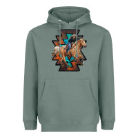 Sage cowgirl with aztec Heavyweight Hoodie - RanaPortraitStore