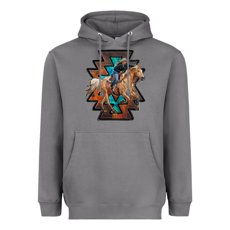 Cowgirl With Aztec Heavyweight Hoodie by RanaPortraitStore | Teevron