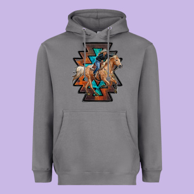 Cowgirl With Aztec Heavyweight Hoodie Designed By Ranaportraitstore