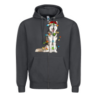 Smoke Husky Christmas Lights Zipper Hoodie - RanaPortraitStore