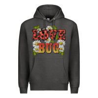 Charcoal Heather ladybug love bug Premium Hoodie - BarkalooDesign